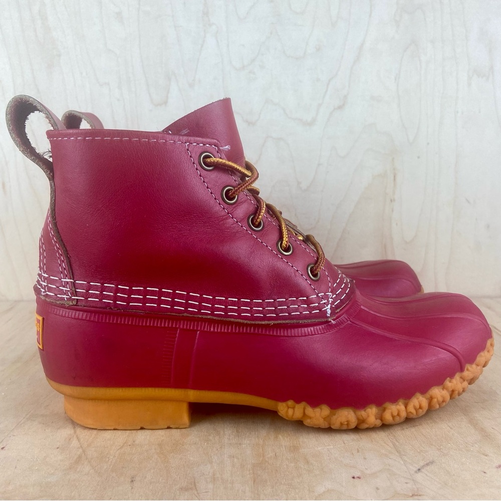 L.L. Bean Red Leather Duck Boots Women’s Size 7